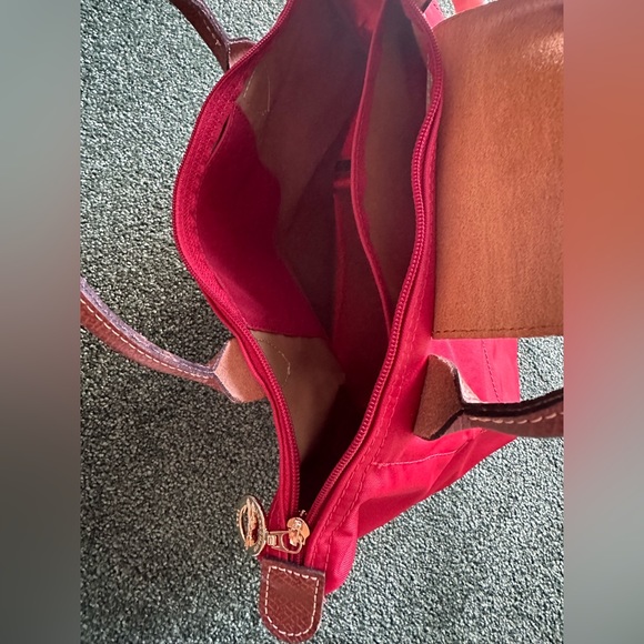 Longchamp small Le Pliage top handle bag tote red - Picture 2 of 4